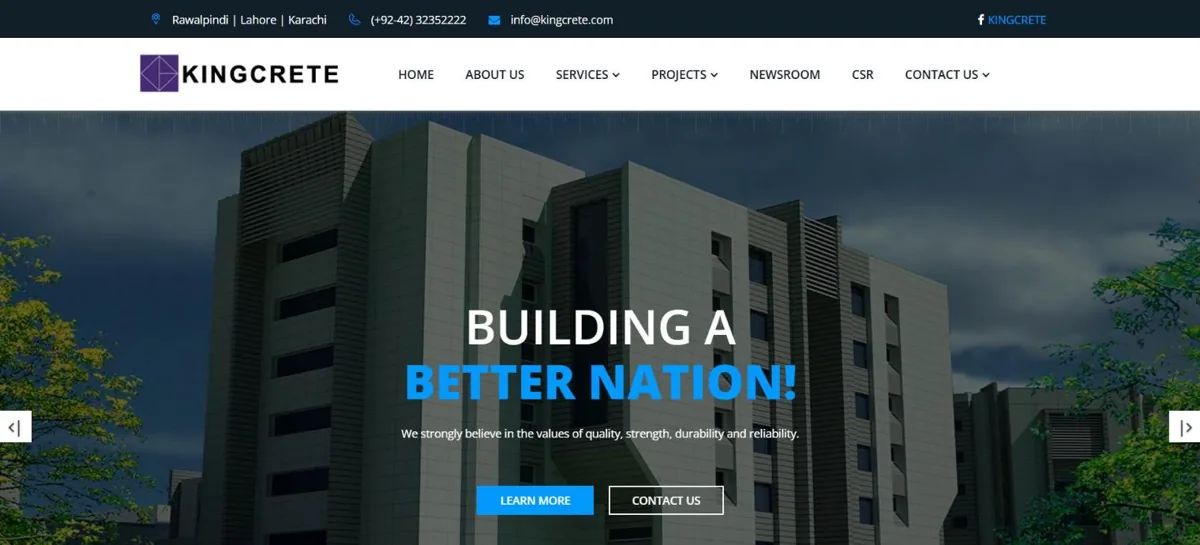 Kingcrete website