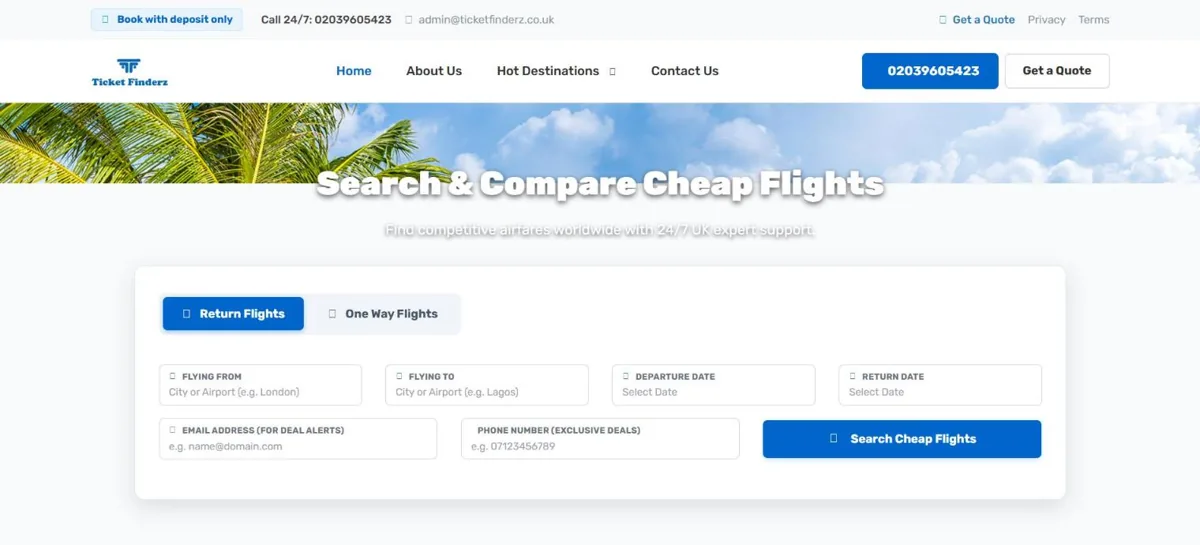 Ticket Finderz website